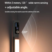 Rechargeable Under Cabinet LED Motion Sensor Night Light with Digital Display 2000mAH(Black)