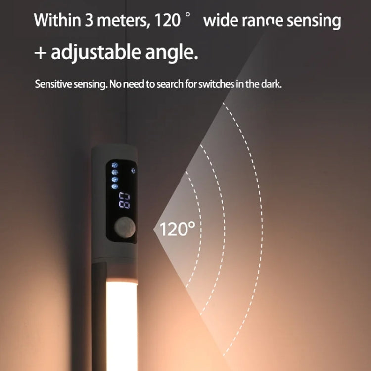 Rechargeable Under Cabinet LED Motion Sensor Night Light with Digital Display 2000mAH(Black)
