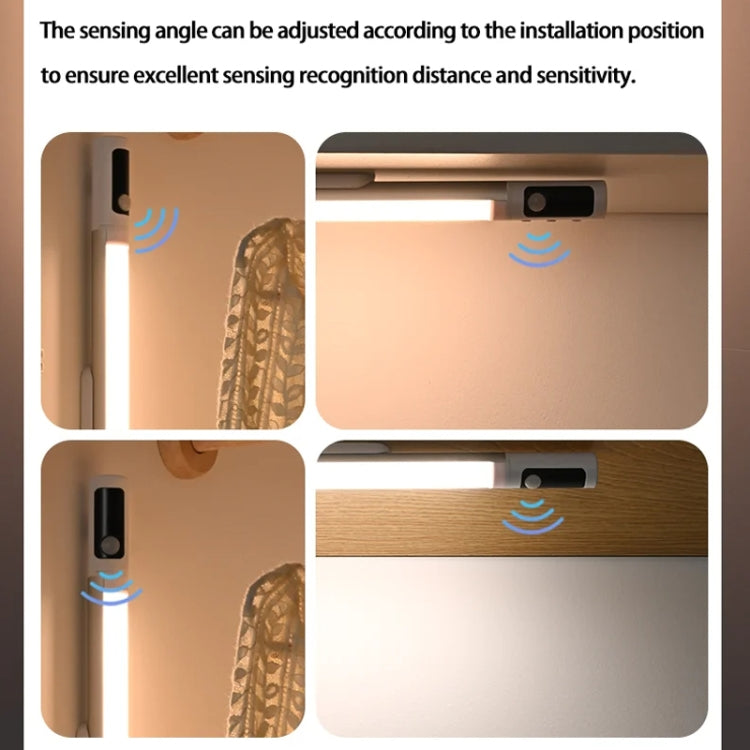 Rechargeable Under Cabinet LED Motion Sensor Night Light with Digital Display 1200mAH(Silver) - Sensor LED Lights by PMC TechLife | Online Shopping South Africa | PMC TechLife | Buy Now Pay Later Mobicred