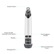 KS-X007 Electric Heating Hot Compress Pore Cleaner Home Facial Blackhead Acne Remover(White)