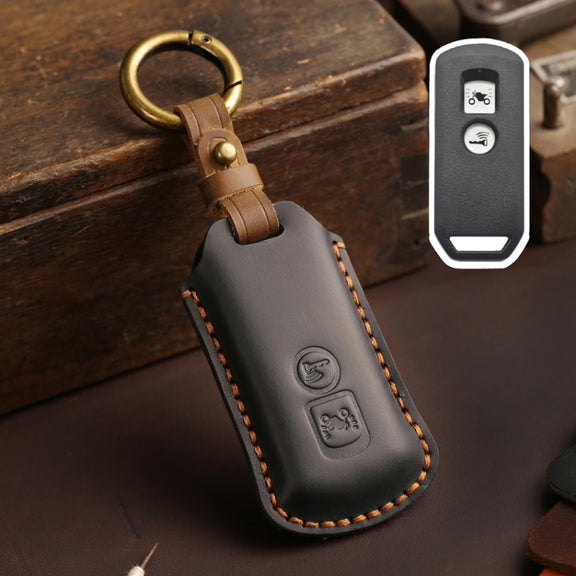 For Honda NS125LA/Lead125/PCX160/Forza 350 Hallmo Motorcycle Key Case, Color: 2 Keys Black