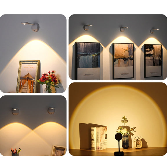 Rechargeable LED Motion Sensor Wireless Spotlight Dimmable Picture Light 2000mAH(White)