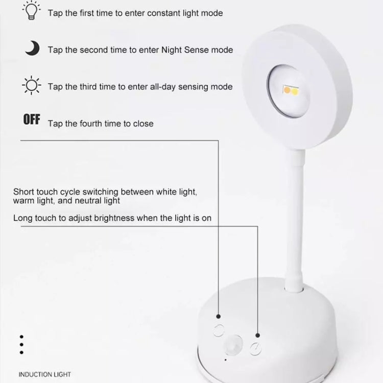 Rechargeable LED Motion Sensor Wireless Spotlight Dimmable Picture Light 1200mAH(White)