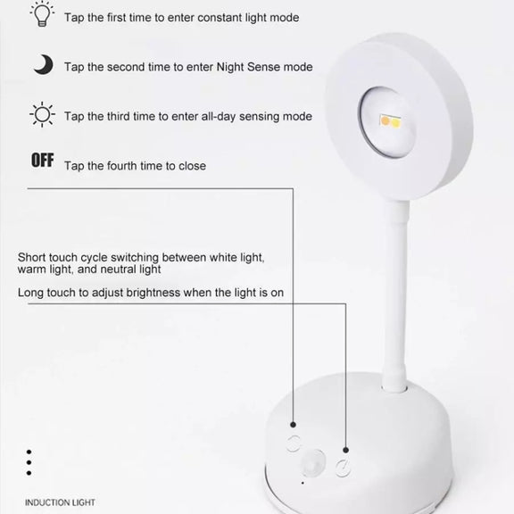 Rechargeable LED Motion Sensor Wireless Spotlight Dimmable Picture Light 1200mAH(Black)