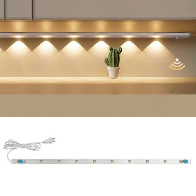 220V CN Plug Motion Sensor Wardrobe Cabinet Lamp LED Light Bar, Spec: Warm White 50cm