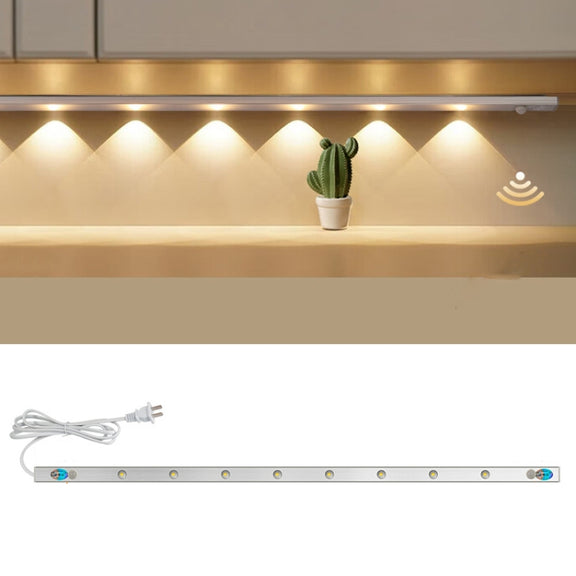 220V CN Plug Motion Sensor Wardrobe Cabinet Lamp LED Light Bar, Spec: Warm White 80cm