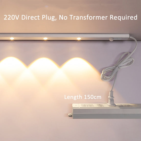 220V CN Plug Motion Sensor Wardrobe Cabinet Lamp LED Light Bar, Spec: Warm White 40cm