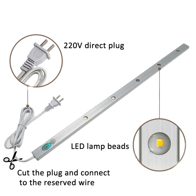 220V CN Plug Motion Sensor Wardrobe Cabinet Lamp LED Light Bar, Spec: Warm White 30cm