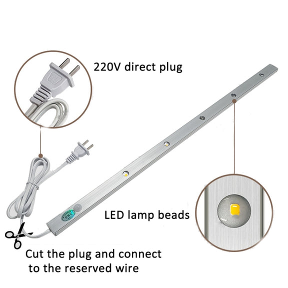 220V CN Plug Motion Sensor Wardrobe Cabinet Lamp LED Light Bar, Spec: White 40cm