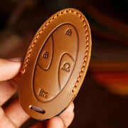 For Korean Hyundai Hallmo Car Handmade Key Bag, Color: 5 Keys Brown