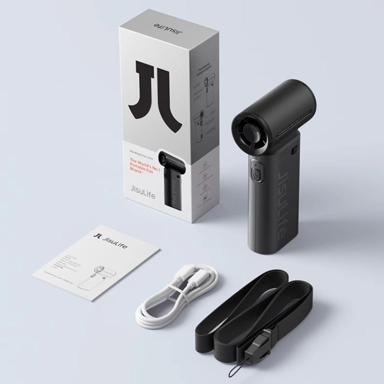 JisuLife Life9 High Speed Handheld Small Fan Mini Portable USB Rechargeable Desktop Cooling Electric Fan, Battery Capacity: 5000mAh(Black)