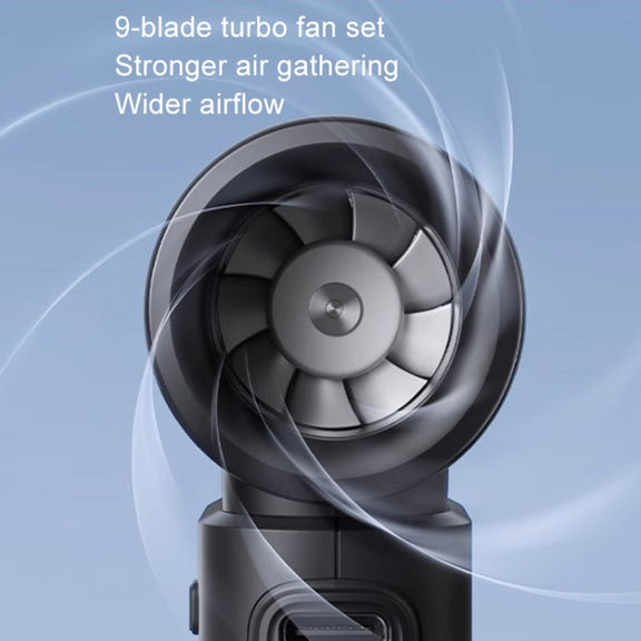 JisuLife Life9 High Speed Handheld Small Fan Mini Portable USB Rechargeable Desktop Cooling Electric Fan, Battery Capacity: 3600mAh(Gray)