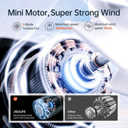 JisuLife Life9 High Speed Handheld Small Fan Mini Portable USB Rechargeable Desktop Cooling Electric Fan, Battery Capacity: 5000mAh(Black)