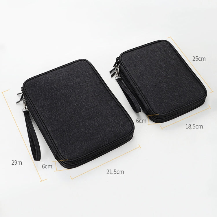 SM08 Large Capacity Water-resistant Portable Double-layer Digital Storage Bag, Size: L(Black)