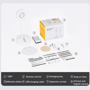 Rechargeable LED Motion Sensor Wireless Spotlight With Remote Control 2000mAH Black