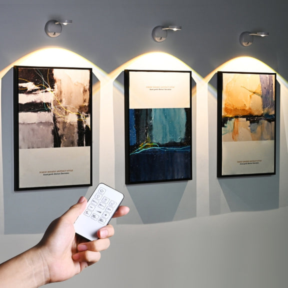 Rechargeable LED Motion Sensor Wireless Spotlight With Remote Control 2000mAH Black