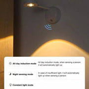 Rechargeable LED Motion Sensor Wireless Spotlight With Remote Control 2000mAH Black