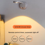 Rechargeable LED Motion Sensor Wireless Spotlight With Remote Control 2000mAH Black
