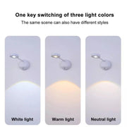 Rechargeable LED Motion Sensor Wireless Spotlight With Remote Control 1200mAH Black