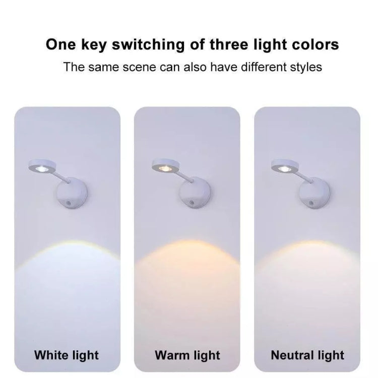 Rechargeable LED Motion Sensor Wireless Spotlight With Remote Control 1200mAH Black