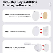 Rechargeable LED Motion Sensor Wireless Spotlight With Remote Control 1200mAH White