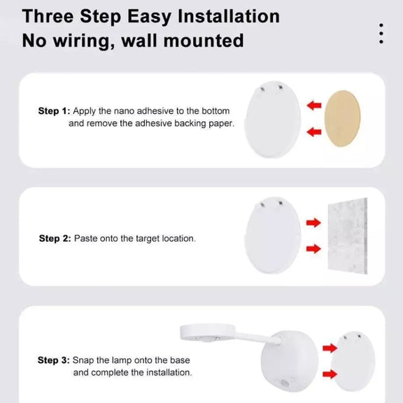 Rechargeable LED Motion Sensor Wireless Spotlight With Remote Control 1200mAH Black