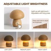 Mushroom Shape Night Light Touch Control Dimmable Bedside Atmosphere Lamp, Style: A Type Beech