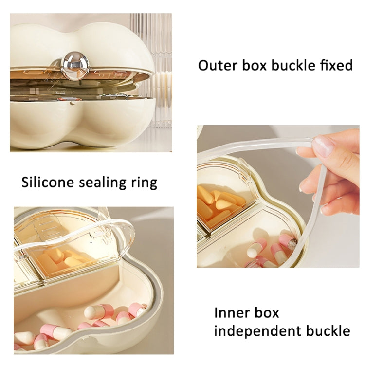 7 Compartment Mini Portable Pill Box Jewelry Sealed Storage Box(Cream Pink) - free shipping - PMc TechLife - Order now!
