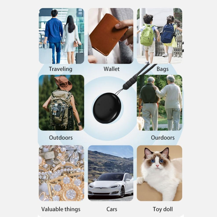 For Apple Series S10 Round Smart Global Anti-Lost Device IP67 Waterproof Locator(Black) - Pet Tracker by PMC TechLife | Online Shopping South Africa | PMC TechLife | Buy Now Pay Later Mobicred