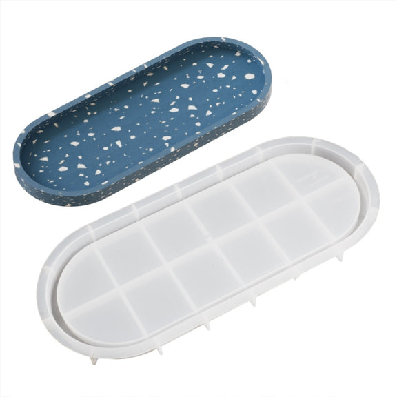 DIY Epoxy Oval Tray Dish Mold Silicone Mold for Flower Pot Base, Spec: 001