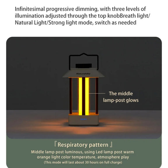 Naturehike Camping Ambient Light Outdoor Lighting Rechargeable Tent Vintage Horse Lamp(Brown)