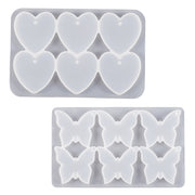 DIY Crystal Glue Heart Butterfly Pendant Keychain Ornament Silicone Mold(Butterfly)