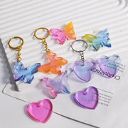 DIY Crystal Glue Heart Butterfly Pendant Keychain Ornament Silicone Mold(Butterfly)