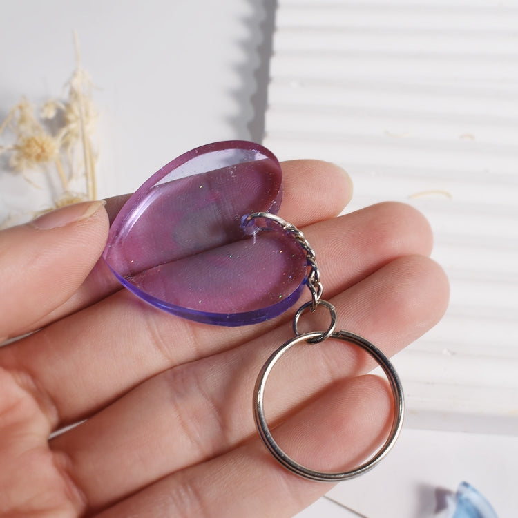 DIY Crystal Glue Heart Butterfly Pendant Keychain Ornament Silicone Mold(Heart)