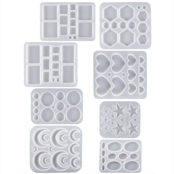 DIY Epoxy Resin Three-Dimensional Geometric Pendant Earring Silicone Mold, Spec: Rectangle