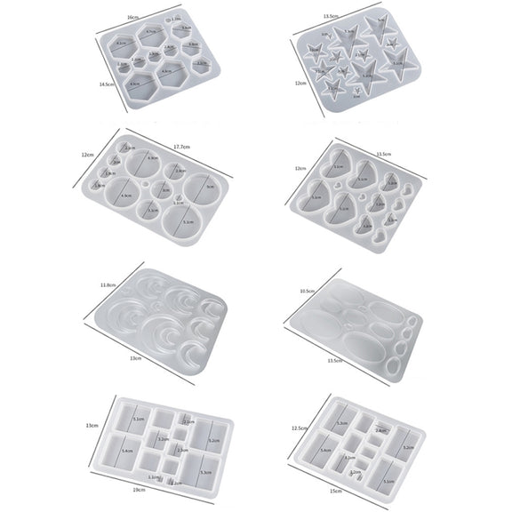 DIY Epoxy Resin Three-Dimensional Geometric Pendant Earring Silicone Mold, Spec: Rectangle