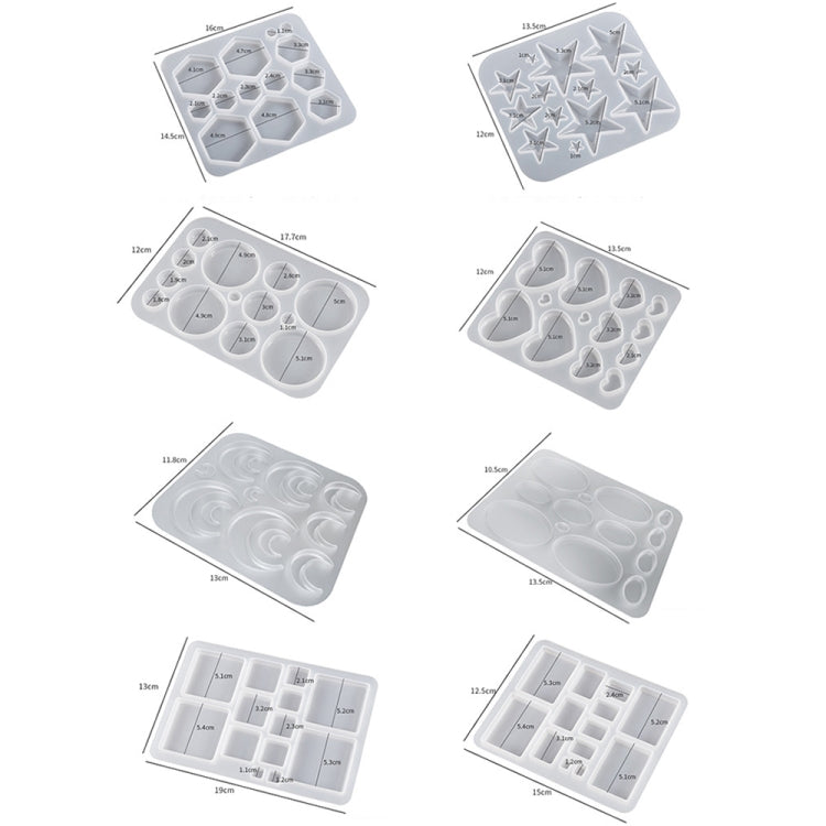 DIY Epoxy Resin Three-Dimensional Geometric Pendant Earring Silicone Mold, Spec: Rectangle