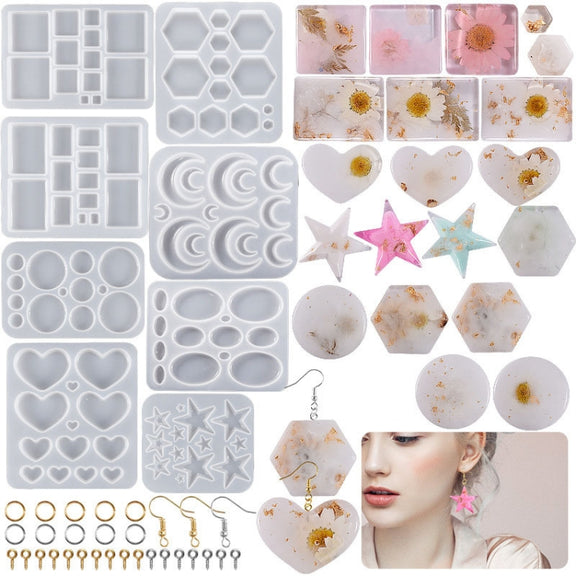 DIY Epoxy Resin Three-Dimensional Geometric Pendant Earring Silicone Mold, Spec: Rectangle