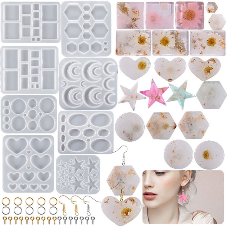 DIY Epoxy Resin Three-Dimensional Geometric Pendant Earring Silicone Mold, Spec: Rectangle