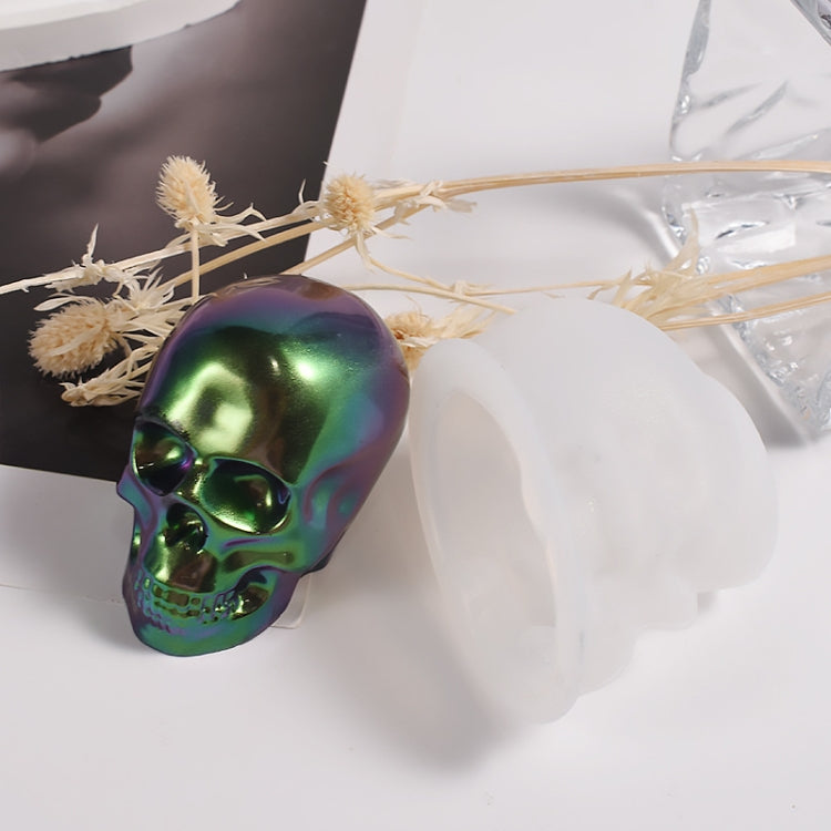 DIY Epoxy Candle Skull Keychain Pendant Silicone Mold Halloween Ornaments Mold, Spec: S