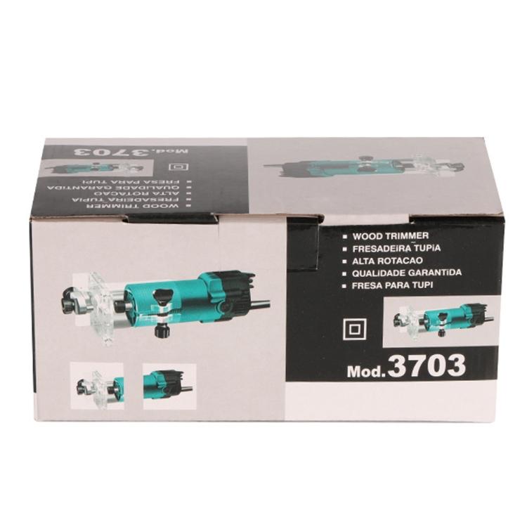 MOYI Aluminum Body Multifunctional Small Electric Woodworking Carving Slotting Trimming Machine, Specifications: 15 Milling Cutters EU Plug