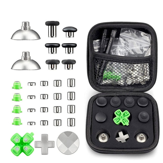 For PS5 32pcs /Set Gamepad Metal Buttons Mushroom Head Magnetic Base Cross Keys Accessory Set