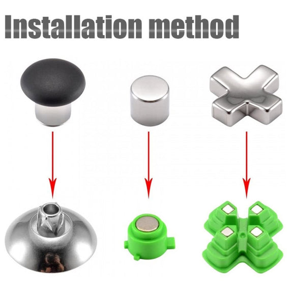 For PS5 Cross Key 3pcs /Set Gamepad Metal Buttons Mushroom Head Magnetic Base Cross Keys Accessory Set