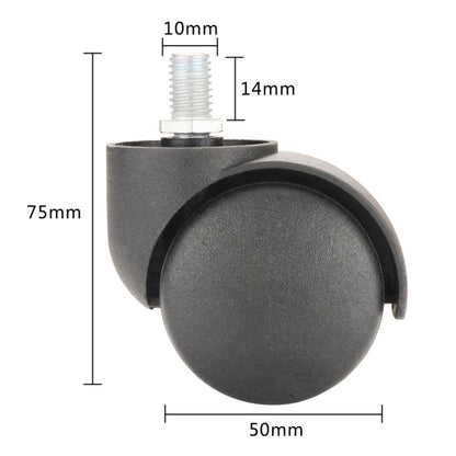 M10 Screw Quiet Swivel Chair Universal Wheels Office Chair Roller Casters(Black) - Furniture Accessories by PMC Jewellery | Online Shopping South Africa | PMC Jewellery | Buy Now Pay Later Mobicred