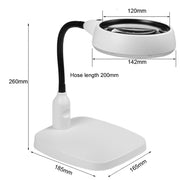 Desktop With 21 LED Lights 10X HD Reading Repair Metal Hose Magnifier(US Plug)