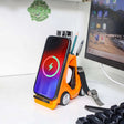 T20S 3-In-1 15W Small Forklift-Shaped Desktop Wireless Charger With LED Atmosphere Light(Orange) - Wireless Charger by PMC TechLife | Online Shopping South Africa | PMC TechLife | Buy Now Pay Later Mobicred