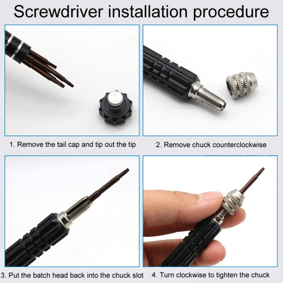 5 In 1 Aluminum Alloy Screwdriver Cell Phone Disassembly And Repair Tools(Red)