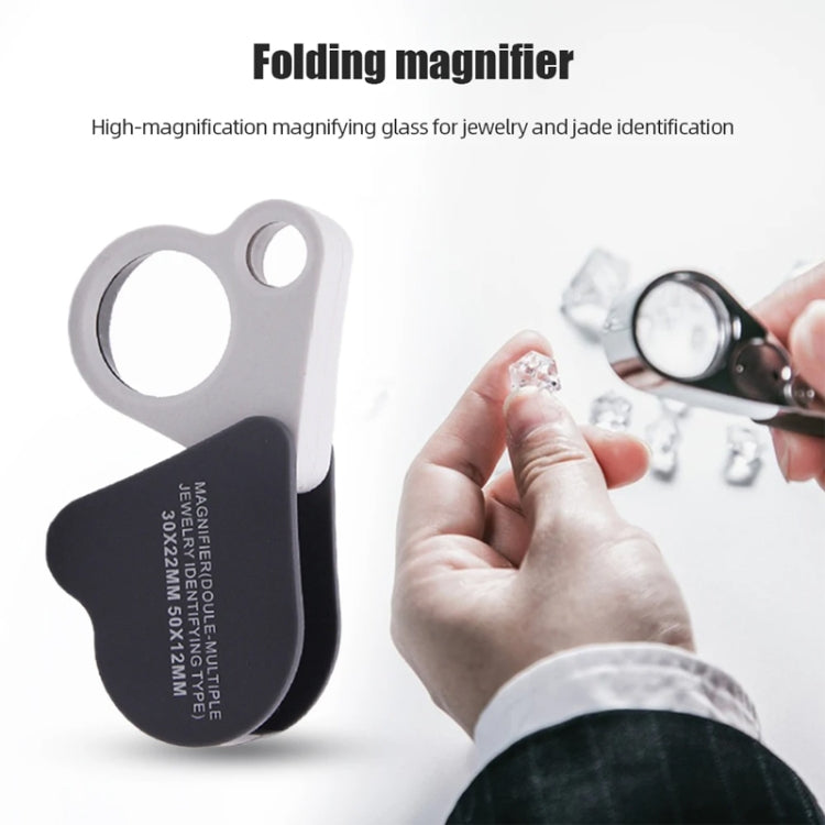 Portable Folding 30X/50X Dual Lens High Definition Jewelry And Jade Magnifier