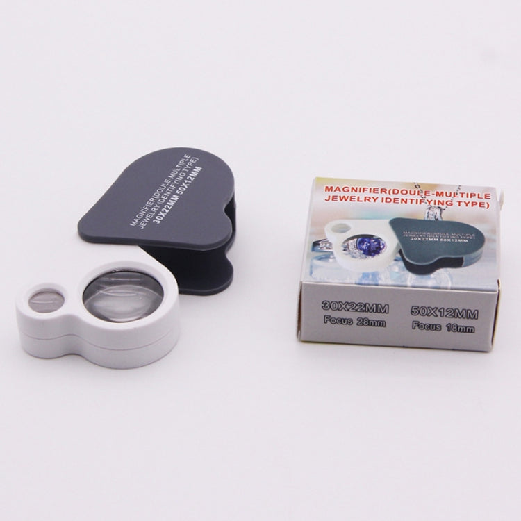 Portable Folding 30X/50X Dual Lens High Definition Jewelry And Jade Magnifier