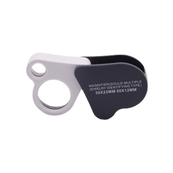 Portable Folding 30X/50X Dual Lens High Definition Jewelry And Jade Magnifier